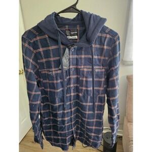 Men hooded flannel sz Small New